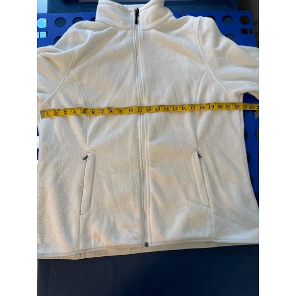 Amazon Essentials White Fleece Full Zip Jacket Womens XXL Pre-owned - Picture 7 of 7